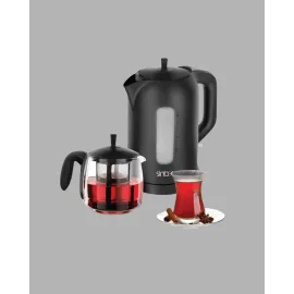 Çaycı Cam Demlikli 1800W Güçlü ve Sıcak Tutmalı Elektrikli Çay Makinesi