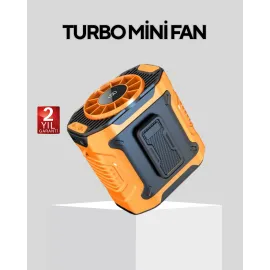 Dijital Ekranlı Turbo Mini Fan – 3 Kademeli Hız, Sessiz Çalışma Ve Type-C Şarj