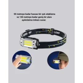 Taşınabilir Şarjlı LED Fener XPE95LM COB120LM Manyetik Gövde