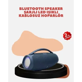 Renkli Led Efektli Suya Dayanıklı Taşınabilir Kablosuz Hoparlör