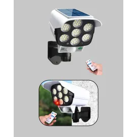 Uzaktan Kumandalı Güneş Enerjili LED Güvenlik Lambası Kamera Tipi Hareket Sensörlü