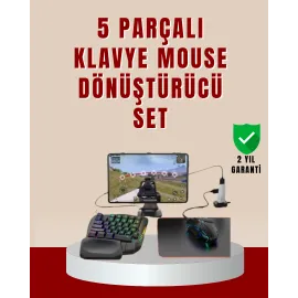 5’i 1 Arada Mobil Oyun Seti Klavye Mouse Dönüştürücü iOS & Android