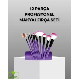 Ultra Yumuşak 12’li Makyaj Fırça Seti – Dökülme Yapmaz, Dalin Şampuan ile Temizlenebilir