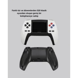 520 Klasik Oyunlu P5™ ControllerView Retro Konsol – Şarjlı, AV Giriş Destekli, Ergonomik Tasarım