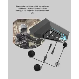 Bt22 Kask İçi Bluetooth Kulaklık Hızlı Eşleşme Ve Gürültü Önleyici Mikrofon