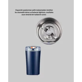 Kahve ve Baharat Öğütücü Otomatik Mekanizmalı Dayanıklı Çelik