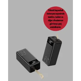Led Ekranlı Çok Fonksiyonlu Taşınabilir Şarj Ünitesi Powerbank