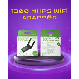 Yüksek Hızlı 1200 Mbps Çift Bant Usb Wifi Adaptör – Güçlü Sinyal, Geniş Uyumluluk