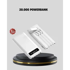 20.000 mAh 4 Çıkışlı LED Göstergeli Hızlı Şarj Powerbank