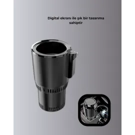 Araba Bardaklığı Isıtma Soğutma Ayarlı Çakmak Girişli Akıllı Model