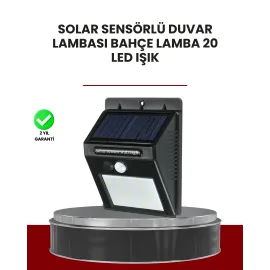 Bahçe ve Dış Mekanlar İçin Güneş Enerjili 20 LED Hareket Sensörlü Lamba