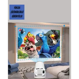 Portatif 4K Projeksiyon – 4.000 Uygulama, Kablosuz Yansıtma Ve Bluetooth 5.0