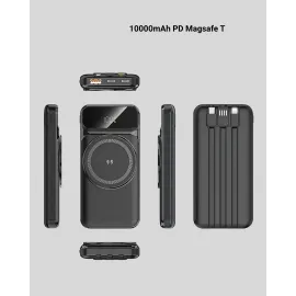 15W Kablosuz Hızlı Şarjlı 10000 mAh Powerbank – Taşınabilir, LED Göstergeli