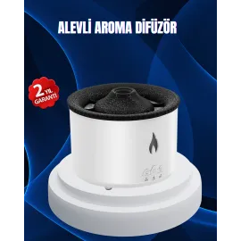 3D Alev Işıklı Aromaterapi Makinesi – 360 Ml Su Kapasiteli Sessiz Difüzör