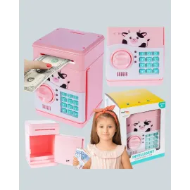 Pembe Şifreli Eğitici ATM Kasa Çocuk Kumbarası