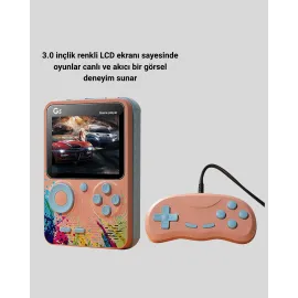 Retro Taşınabilir Oyun Konsolu 500 Klasik Oyunlu, 3.0 İnç Renkli Ekran