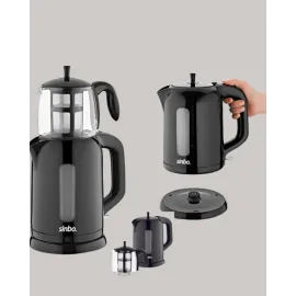 0,9 L Cam Demlik ve 1,7 L Su Haznesi ile Çay Keyfi