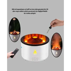 Volkan Efektli Aroma Difüzörü – Sessiz Çalışma, Otomatik Kapanma Ve Led Işık