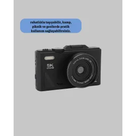 5K UHD Dijital Kamera 75MP Sensör 18x Zoom Stabilizasyonlu