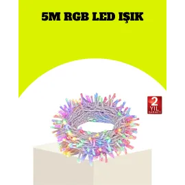 Enerji Tasarruflu Şeffaf Kablo 5 m 50 LED Dekor Işık