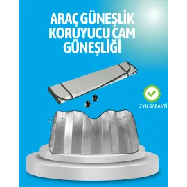 Gelişmiş Yansıtıcılı Katlanabilir Araç Güneşliği – Alüminyum & Süngerli İzolasyon Teknolojisi