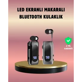 Dijital Göstergeli Bluetooth Kulaklık – Klipsli ve Şık Tasarım