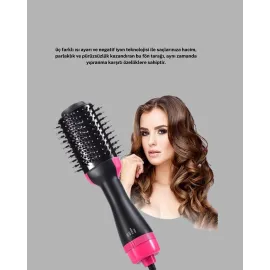 Yeni Nesil Fön Tarağı – 220°C Isı, Negatif İyon, 360° Dönebilen Kablo