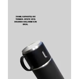 Paslanmaz Çelik Termos Seti | 500 ml Kapasite, 6-12 Saat Isı Koruma, Hediye Kutulu