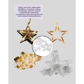 Yıldız Figürlü Perde Peri Led 3X3 Metre Dekoratif Işık