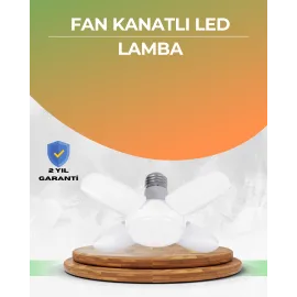 Tasarruflu Pervane LED Ampül 4 Kollu 60 Watt Geniş Alan Aydınlatma