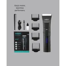 Şarjlı Saç Kesme Makinesi – 4 Taraklı, 2 Kademeli Güç Ayarı, Uzun Pil Ömrü