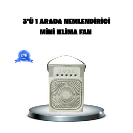 Taşınabilir Mini Klima Fan 3’Ü 1 Arada Soğutucu, Nemlendirici Ve Gece Lambası