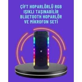 Ev ve Dış Mekan Kullanımına Uygun RGB Işıklı Hoparlör