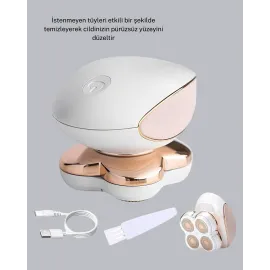 Vücut Tüy Temizleme Cihazı Ağrısız Tıraş Dört Kesici Başlık