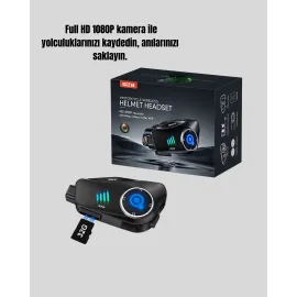 Q28 Bluetooth Kask Kulaklık 1080P Kamera – Su Geçirmez Motosiklet Interkom