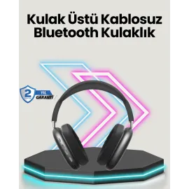 Bluetooth V5.0 Kablosuz Kulak Üstü Kulaklık | Katlanabilir, Mikro Usb Girişli