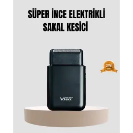 Kompakt Şarjlı Tıraş Makinesi Çift Yönlü Bıçaklı 45 Dakika Kullanım Süreli