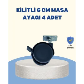 Kilitli Mobilya Tekerleği 6 Cm 4’Lü Kolay Kurulum