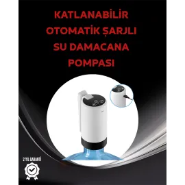 Otomatik Şarjlı Damacana Pompası Ev Ofis Kamp Kullanım