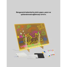 Çocuklar ve Yetişkinler İçin USB LED Işıklı Çizim Panosu