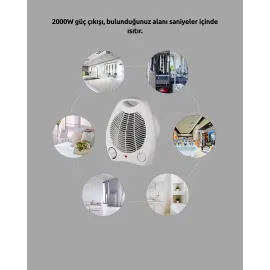 2000W Taşınabilir Elektrikli Fanlı Isıtıcı – Hızlı Isınma, Kompakt Boy