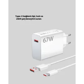 67 Watt Güçlü Şarj Aleti Samsung S23 Ultra S24 Uyumlu