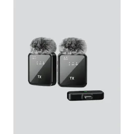 2’Li Kablosuz Yaka Mikrofonu Type-C Ve Lightning Uyumlu Profesyonel Set