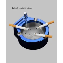 Çakmaklı Küllük Paslanmaz Çelik Şık Masa Aksesuarı