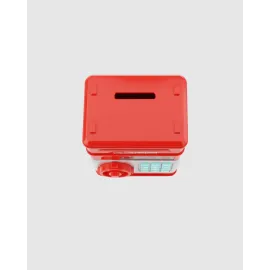 Şifreli Kırmızı ATM Tasarımlı Çelik Kasa Görünümlü Kumbara