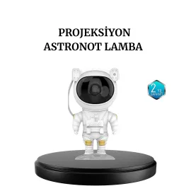 Astronot Projeksiyon Lambası Bluetooth Müzikli ve Uzaktan Kumandalı