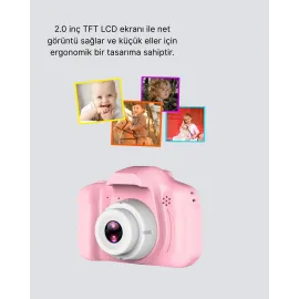 Mini Dijital Çocuk Kamerası 8MP HD Ekranlı 1080P Video ve Şarjlı