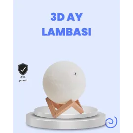 RGB Modlu 16 Renkli Ay Gece Lambası 3D Baskı ve Uzaktan Kumanda Özellikli