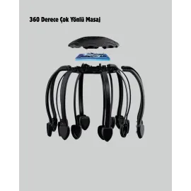 USB Şarjlı Kafa Masaj Aleti 3 Modlu 8 Başlıklı Stres Giderici