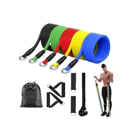 Direnç Seviyeli Pilates Ve Fitness Egzersiz Bandı Seti Kapı Askılı